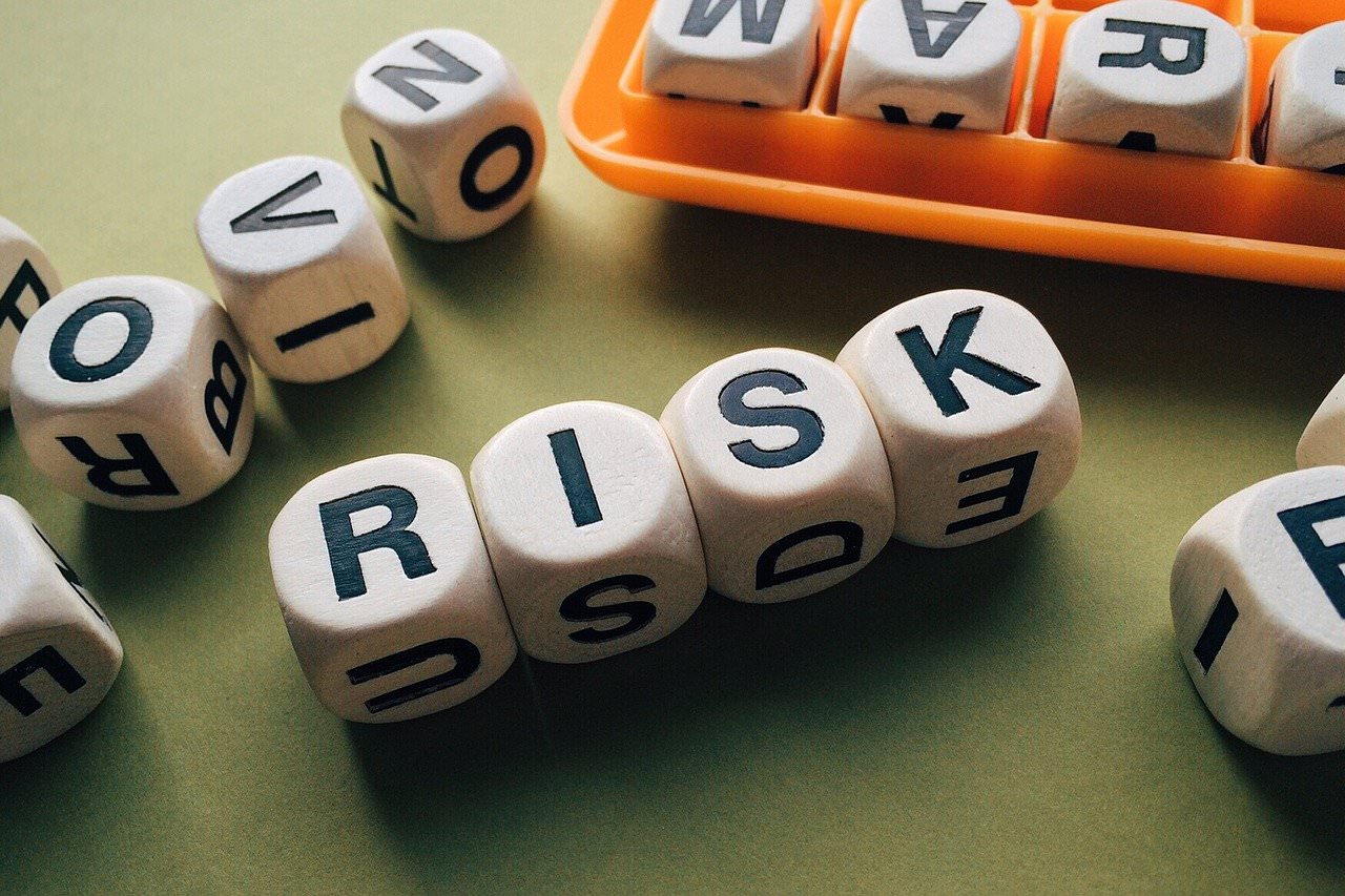 Buchstaben, die das Wort Risiko darstellen