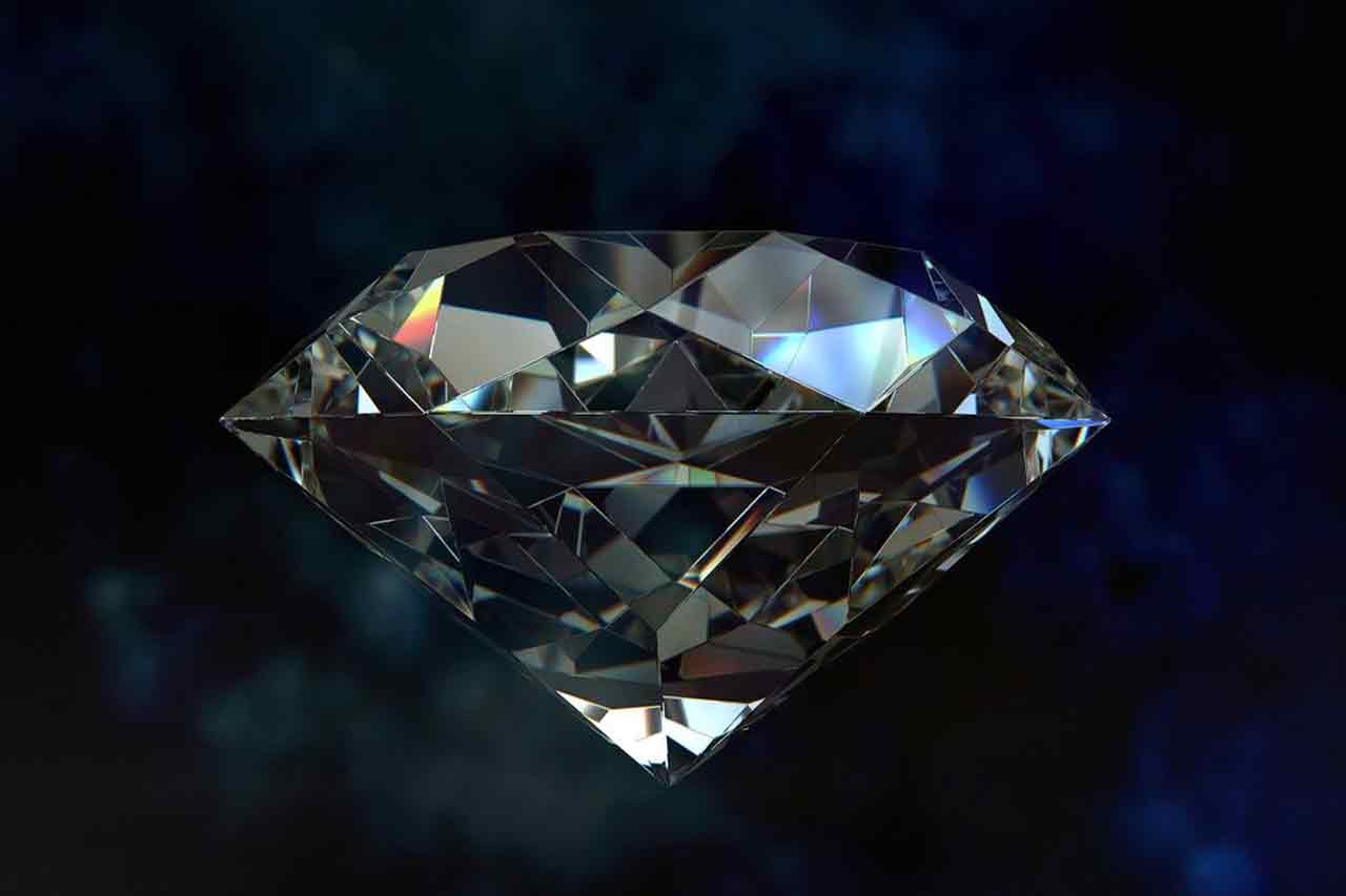 Diamant auf schwarzem Hintergrund